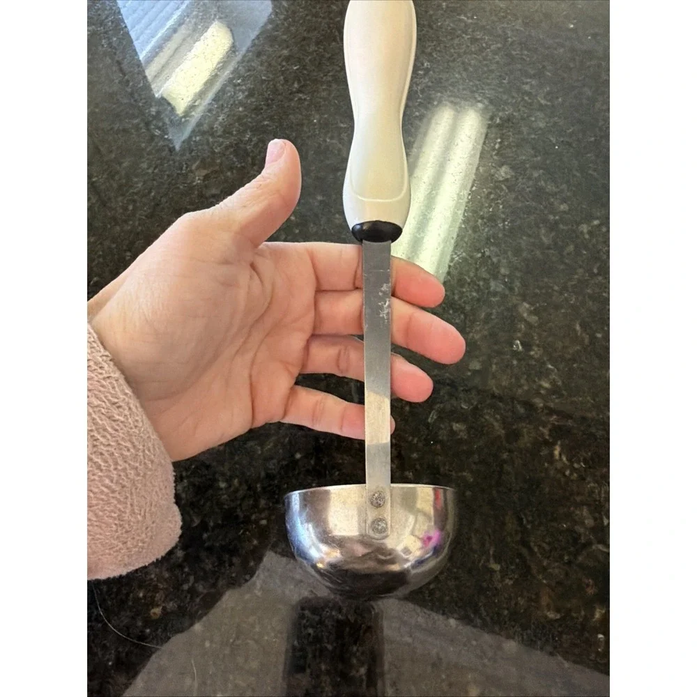 Vintage Soup Ladle Stainless Steel Made In Taiwan Rubber Grip Kitchen‎ Utensils